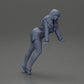 Diorama model building product photo 6: Diorama miniature: Woman in long shirt, dynamic forward pose on tiptoes (Ref No. A121)