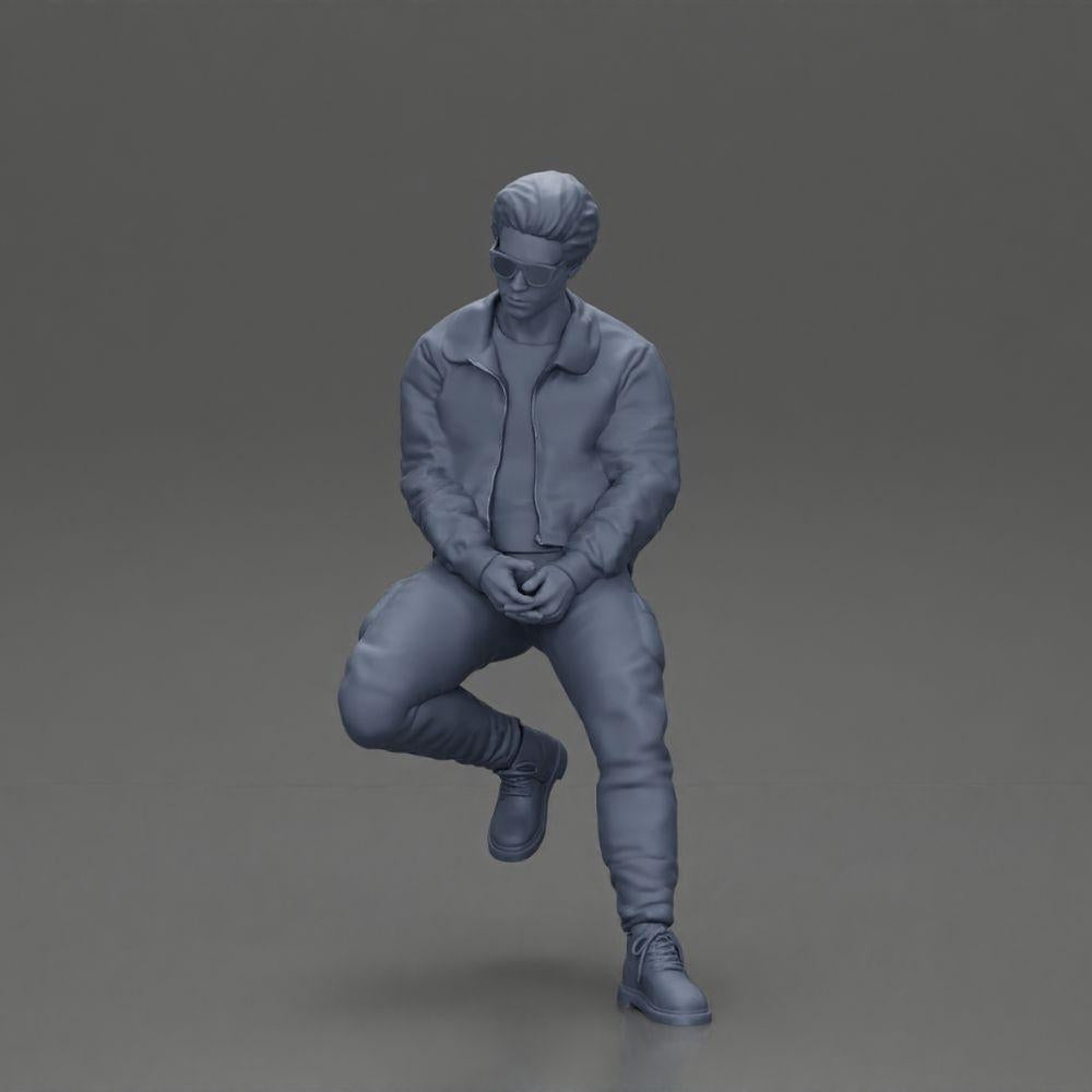 Diorama model building product photo 6: Diorama figure: Sitting man in car, jacket & sunglasses (Ref No. A107)