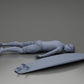 Diorama model building product photo 6: Diorama miniature: Person lying face down next to surfboard with fins (Ref No. A66)