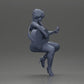 Diorama model building product photo 7: Miniature: Woman with short hair playing acoustic guitar necklace, strappy sandals (Ref No. A128)