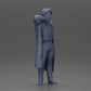 Diorama model building product photo 7: Diorama miniature: standing man with pointed beard, open coat, hand on chin (Ref No. A98)
