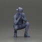 Diorama model building product photo 7: Diorama miniature: Pensive man sitting with cap, shorts, and sneakers (Ref No. A77)