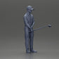 Diorama Model Building Product Photo 7: Diorama Figure: Miniature Golfer Standing with Cap, Glove, and Golf Club - Diorama Figure (Ref No. A143)