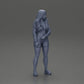 Diorama model building product photo 7: miniature figure: sporty girl standing with short jacket, shorts, and sneakers (Ref No. A74)