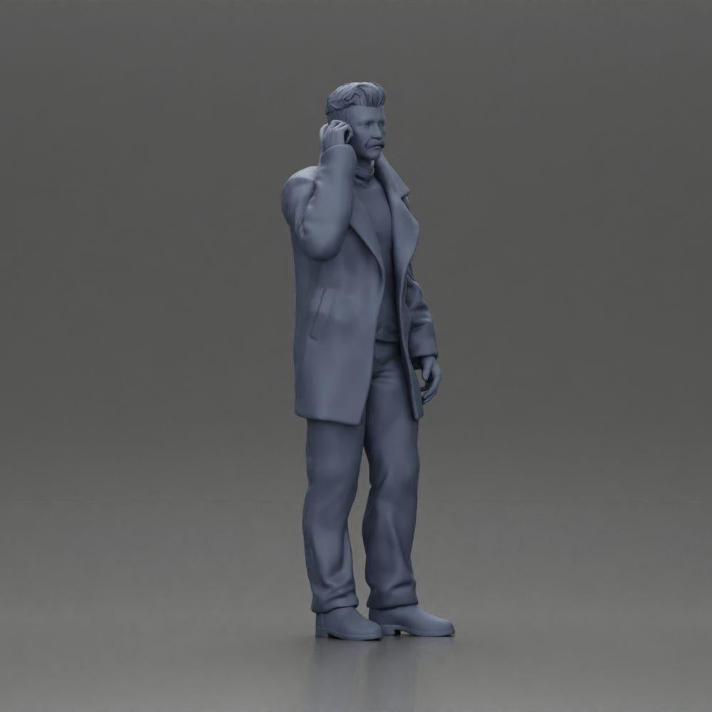 Diorama model building product photo 7: Diorama figure - Turkish man in a coat with a turtleneck, talking on the phone (Ref No. A78)