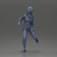 Diorama model building product photo 7: Diorama figure: Running young woman with open shirt & shorts, determined (Ref No. A102)