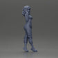 Diorama model building product photo 7: miniature figure: standing woman with curly hair in green outfit, posing (Ref No. A130)