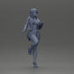 Diorama model building product photo 7: Miniature: Confident woman in short jacket and miniskirt, dynamic pose (Ref No. A139)