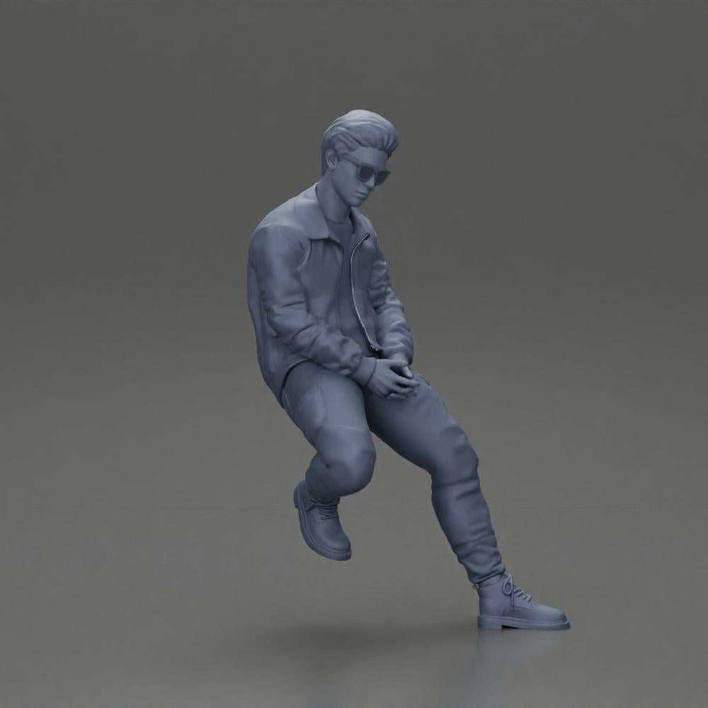 Diorama model building product photo 7: Diorama figure: Sitting man in car, jacket & sunglasses (Ref No. A107)