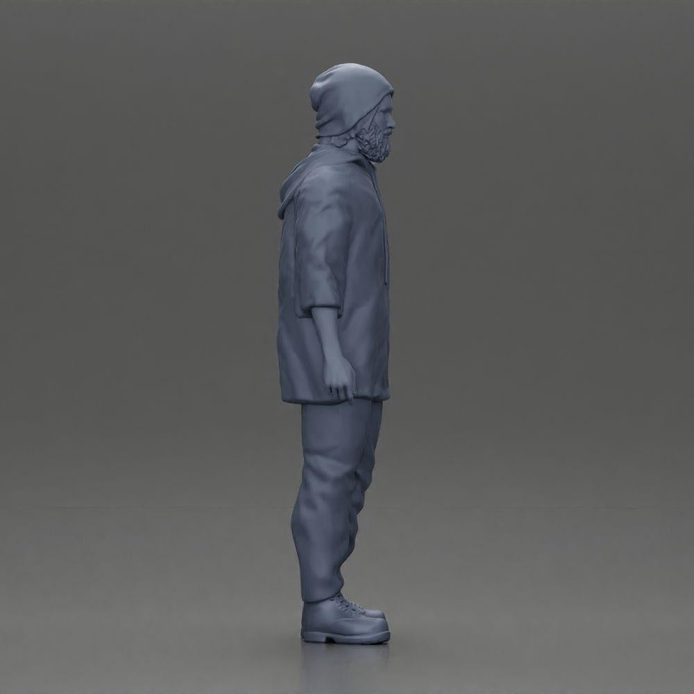 Diorama model building product photo 7: Standing figure: Man with cap & hoodie (Ref No. A100)