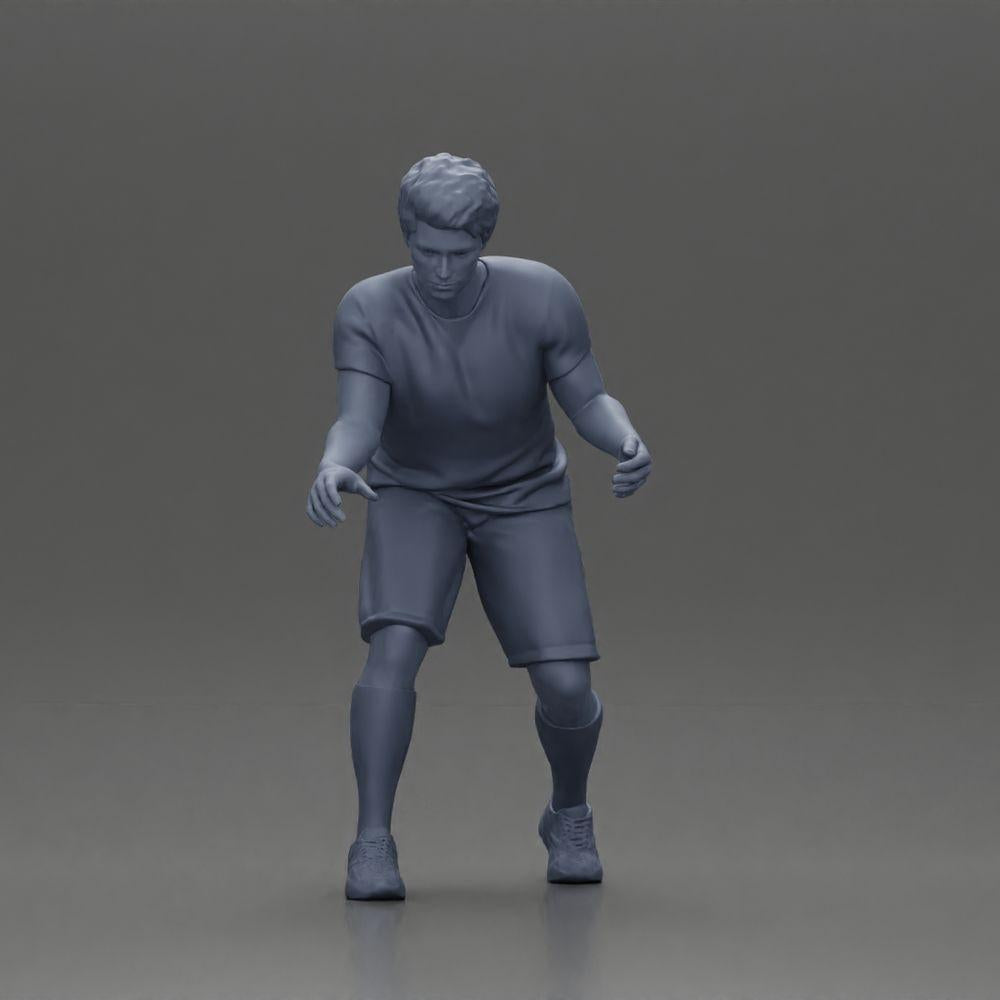 Diorama model building product photo 7: Diorama miniature: Man in shorts playing table football, t-shirt & high socks (Ref No. A71)
