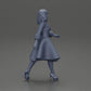 Diorama model building product photo 7: Diorama figure: miniature figure of a woman in a red dress with fur trim in a walking pose - Diorama (Ref No. A117)