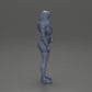 Diorama model building product photo 8: miniature figure: sporty girl standing with short jacket, shorts, and sneakers (Ref No. A74)