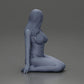 Diorama model building product photo 8: Kneeling miniature figure woman in bikini, sitting on flat base - beach diorama (Ref No. A83)