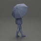 Diorama model building product photo 8: Female diorama figure in open cardigan and shorts with umbrella (Ref No. A92)