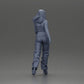 Diorama model building product photo 8: Diorama figure: miniature figure woman in walking pose, green-red, crop top, wide pants, pumps (Ref No. A141)
