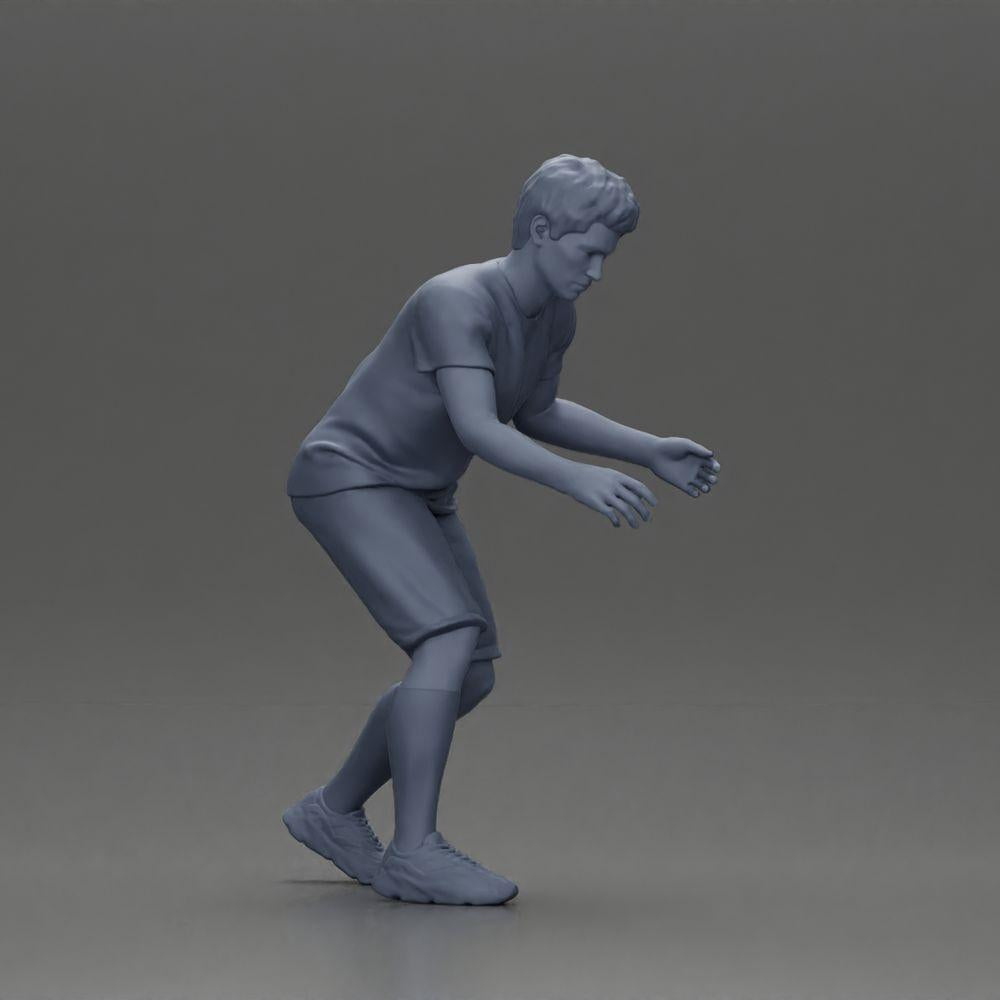 Diorama model building product photo 8: Diorama miniature: Man in shorts playing table football, T-shirt & high socks (Ref No. A71)