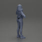 Diorama model building product photo 8: Diorama miniature: Woman in open jacket, cropped top, and tight pants (Ref No. A114)