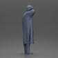 Diorama model building product photo 8: Diorama miniature: standing man with pointed beard, open coat, hand on chin (Ref No. A98)