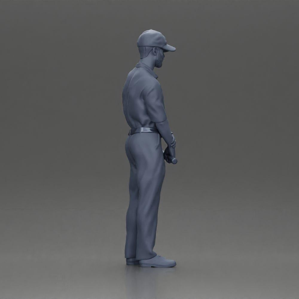 Diorama model building product photo 8: Diorama figure: standing miniature golfer with cap, glove, and golf club - diorama figure (Ref No. A143)