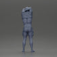 Diorama model building product photo 9: Standing miniature: muscular man in shorts pulling T-shirt over his head (Ref No. A90)