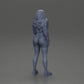 Diorama model building product photo 9: miniature figure: sporty girl standing with short jacket, shorts, and sneakers (Ref No. A74)
