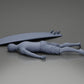Diorama model building product photo 9: Diorama miniature: Lying person prone next to surfboard with fins (Ref No. A66)