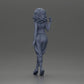 Diorama model building product photo 9: miniature figure: standing woman with curly hair in green outfit, posing (Ref No. A130)