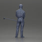 Diorama model building product photo 9: Diorama figure: standing miniature golfer with cap, glove, and golf club - diorama figure (Ref No. A143)