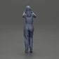 Diorama model building product photo 9: Standing, smiling girl in overalls, both thumbs up - diorama figure (Ref No. A82)