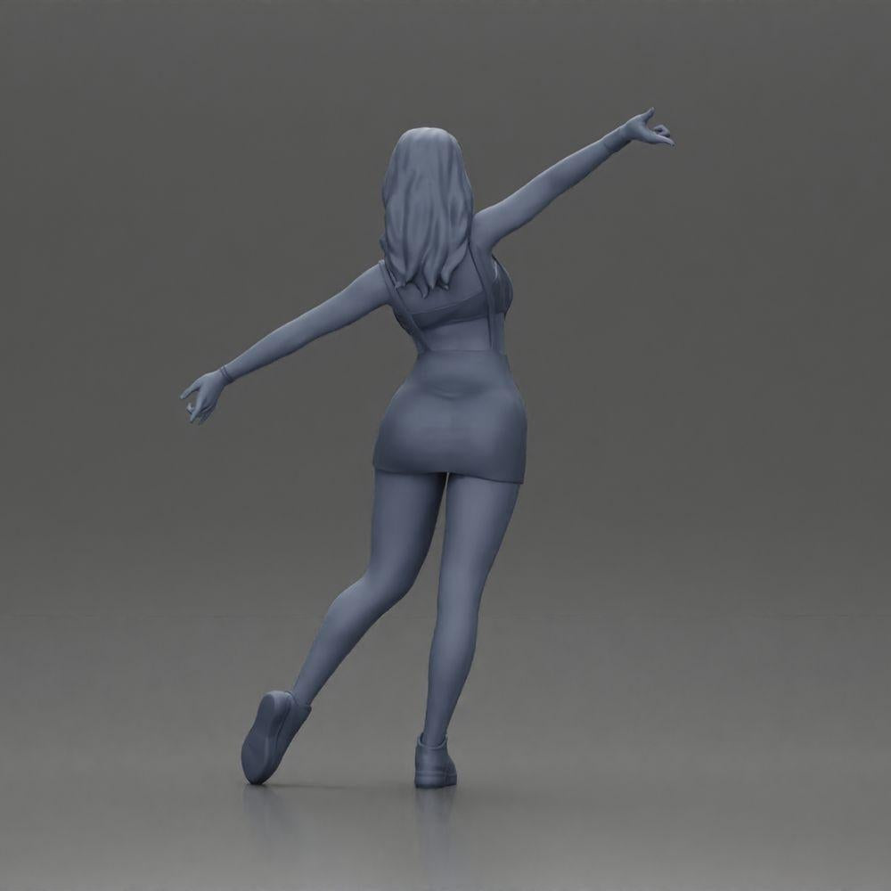 Diorama model building product photo 9: Diorama figure: dynamic woman in red sports outfit, standing pose, sneakers (Ref No. A124)
