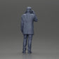 Diorama model building product photo 9: Diorama figure - Turkish man in coat with turtleneck sweater, on the phone (Ref No. A78)