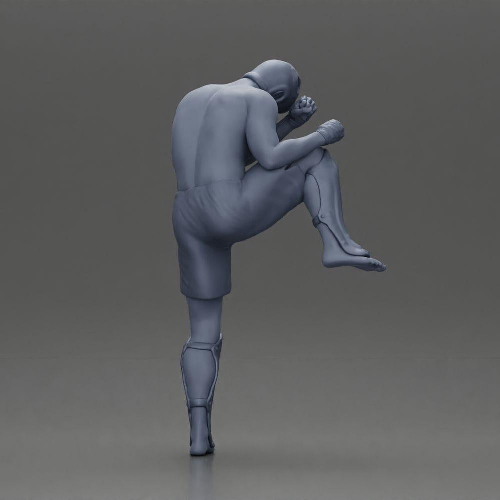 Diorama model building product photo 9: Diorama figure: martial arts miniature, kicking pose with headgear, gloves & shin guards (Ref No. A122)