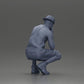 Diorama model building product photo 9: Diorama miniature: Pensive man sitting with cap, shorts, and sneakers (Ref No. A77)