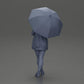 Diorama model building product photo 9: Female diorama figure in an open cardigan and shorts with an umbrella (Ref No. A92)