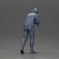 Diorama model building product photo 9: Diorama figure: Man with hood, hands on car, slightly leaning forward (Ref No. A115)