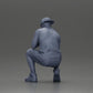 Diorama model building product photo 10: Diorama miniature: Pensive man sitting with cap, shorts, and sneakers (Ref No. A77)