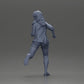 Diorama model building product photo 10: Diorama figure: Running young woman in open shirt & shorts, determined (Ref No. A102)