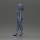 Diorama model building product photo 10: miniature figure: standing woman with curly hair in green outfit, posing (Ref No. A130)