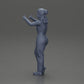 Diorama model building product photo 10: Standing, smiling girl in overalls, both thumbs up - diorama figure (Ref No. A82)