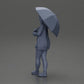 Diorama model building product photo 10: Female diorama figure in open cardigan and shorts with umbrella (Ref No. A92)