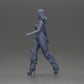 Diorama model building product photo 10: Diorama figure: Miniature figure woman in walking pose, green-red, crop top, wide pants, pumps (Ref No. A141)
