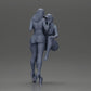 Diorama model building product photo 10: miniature diorama: 2 figures - cap, top & shorts; short dress with platforms (Ref No. A135)