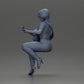 Diorama model building product photo 10: miniature: woman with short hair playing acoustic guitar necklace, strappy sandals (Ref No. A128)