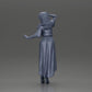 Diorama model building product photo 10: miniature figure: woman in a long wedding dress with high heels, elegantly posing (Ref No. A109)
