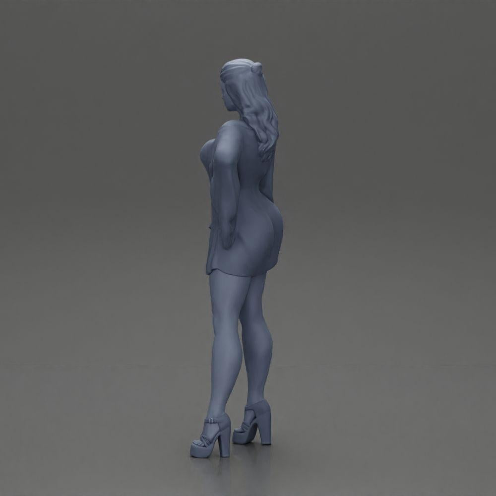 Diorama model building product photo 10: Diorama miniature: Posing woman in kimono dress with platform shoes (Ref No. A86)