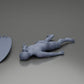 Diorama model building product photo 10: Diorama miniature: Person lying face down next to surfboard with fins (Ref No. A66)