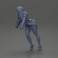 Diorama model building product photo 10: Diorama miniature: Woman in long shirt, dynamic forward pose on tiptoes (Ref No. A121)