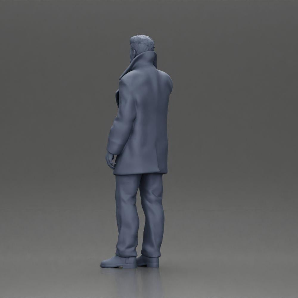 Diorama model building product photo 10: Diorama figure - Turkish man in a coat with a turtleneck sweater, talking on the phone (Ref No. A78)