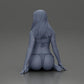 Diorama model building product photo 10: Kneeling miniature figure woman in bikini, sitting on flat base - beach diorama (Ref No. A83)